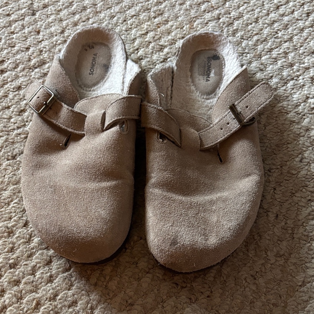 Sonoma Kids Suede Slip-On Clogs in Light Brown